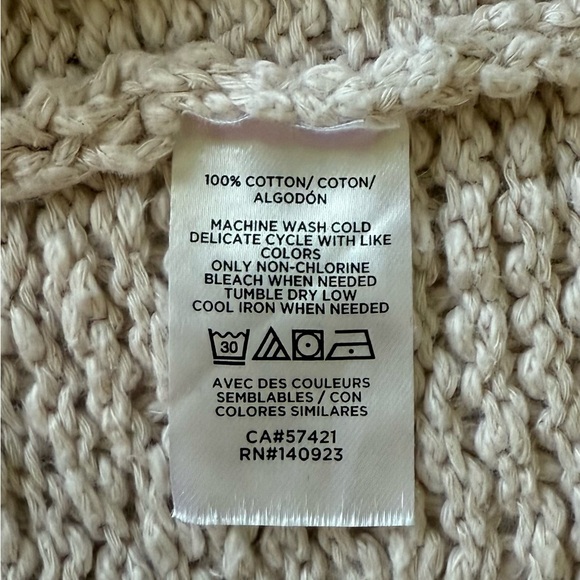 LOFT Cotton Oatmeal Cream Cardigan - Picture 6 of 6